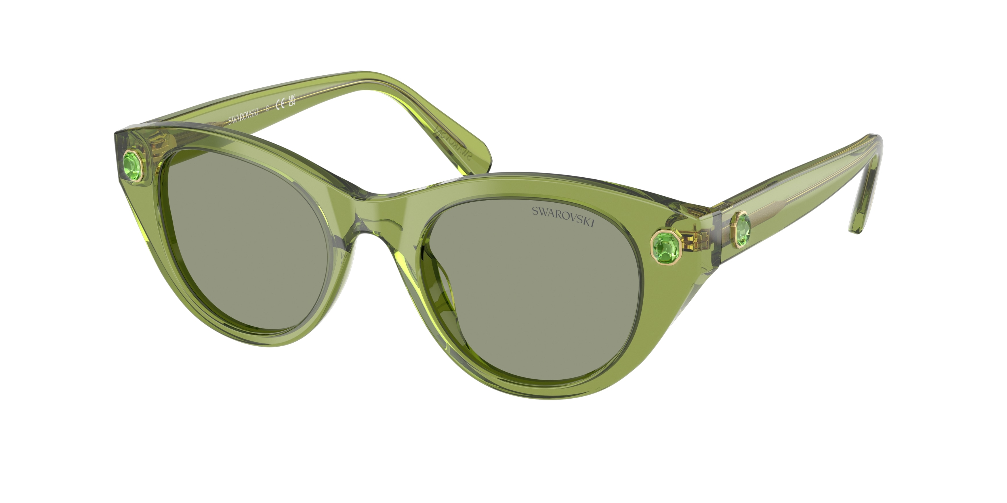 Swarovski Damen SK6025 3002/2 Sonnenbrillen Acetat GrüN GrüN Rund Normal-image